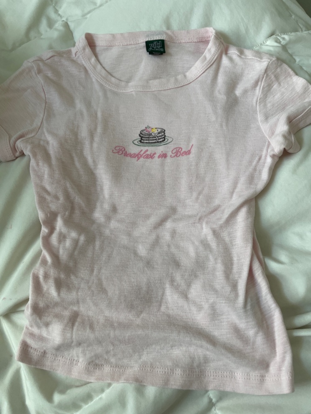 wild fable Light Pink "Breakfast in Bed" Short Sleeve Tee